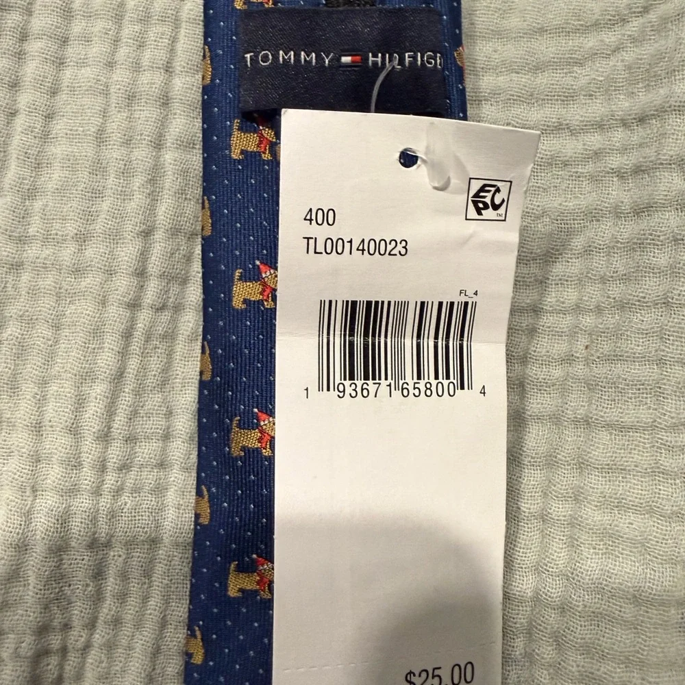 Boy’s Tommy Hilfiger Blue Zipper Tie with Orange Pattern